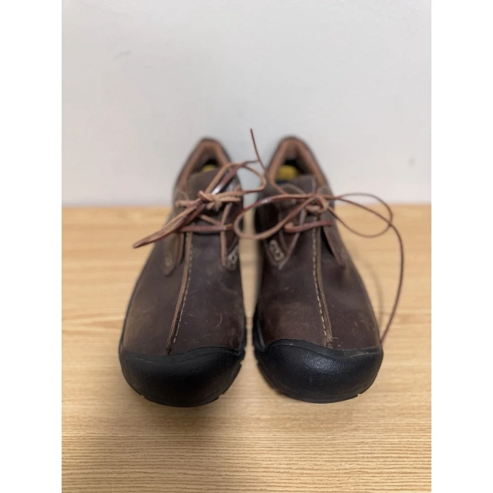 Keen Boston III Brown Leather Hiking Rubber Toe‎ Lace Up Shoes Mens Size 11